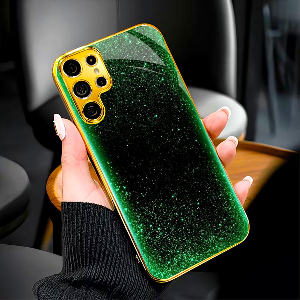 Green Gold faddish cellphone new Bestseller model PhoneCase Glass PhoneCase for Samsung Galaxy S26 S25 S24 S23 S22 FE,Ultra,Plus