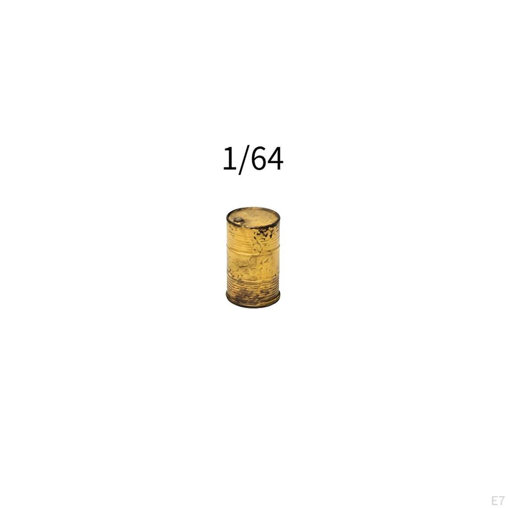 Oil Barrel Model Decoration Accessories 1/64 Compact Collectible Miniature Sculpture Weathered for