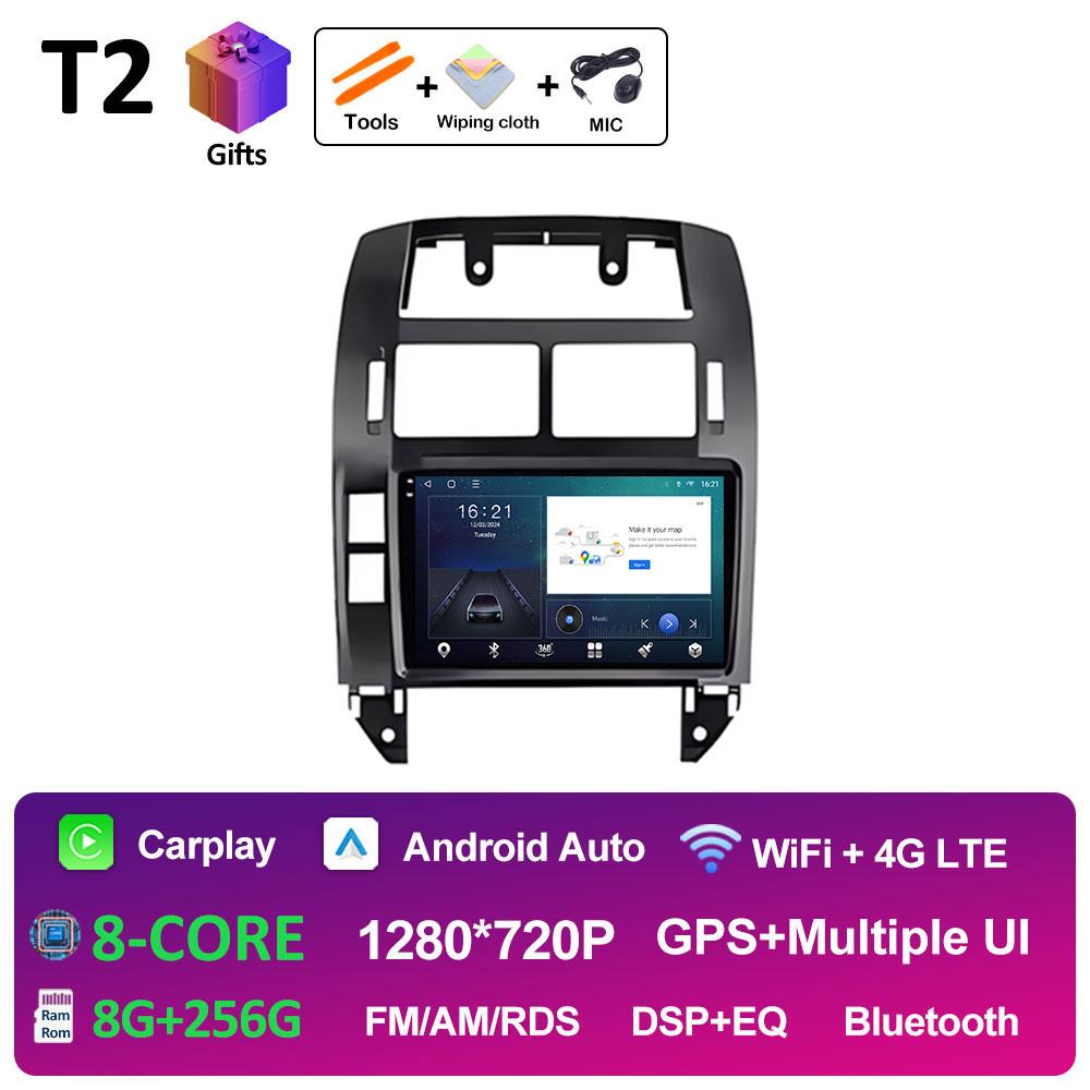 Android 14 Wireless Carplay For Volkswagen VW Polo MK4 6Q 9N 9N3 2004 2005 - 2009 GPS Navigation DSP Stereo Autoradio Head Unit