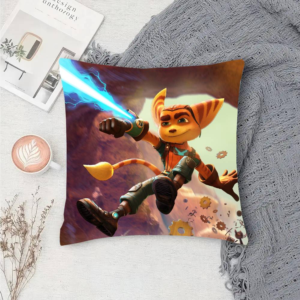 Adventure Game R-Ratchet C-Clank Vintage Pillow Case Sofa Cushion Cover Room Home Decoration