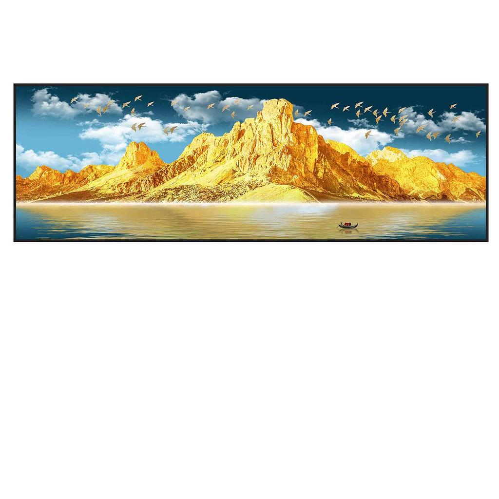 Golden Mountain Self-Adhesive Wall Art: Ideal for Bedrooms, Living Rooms, Hotels, and Guesthouses