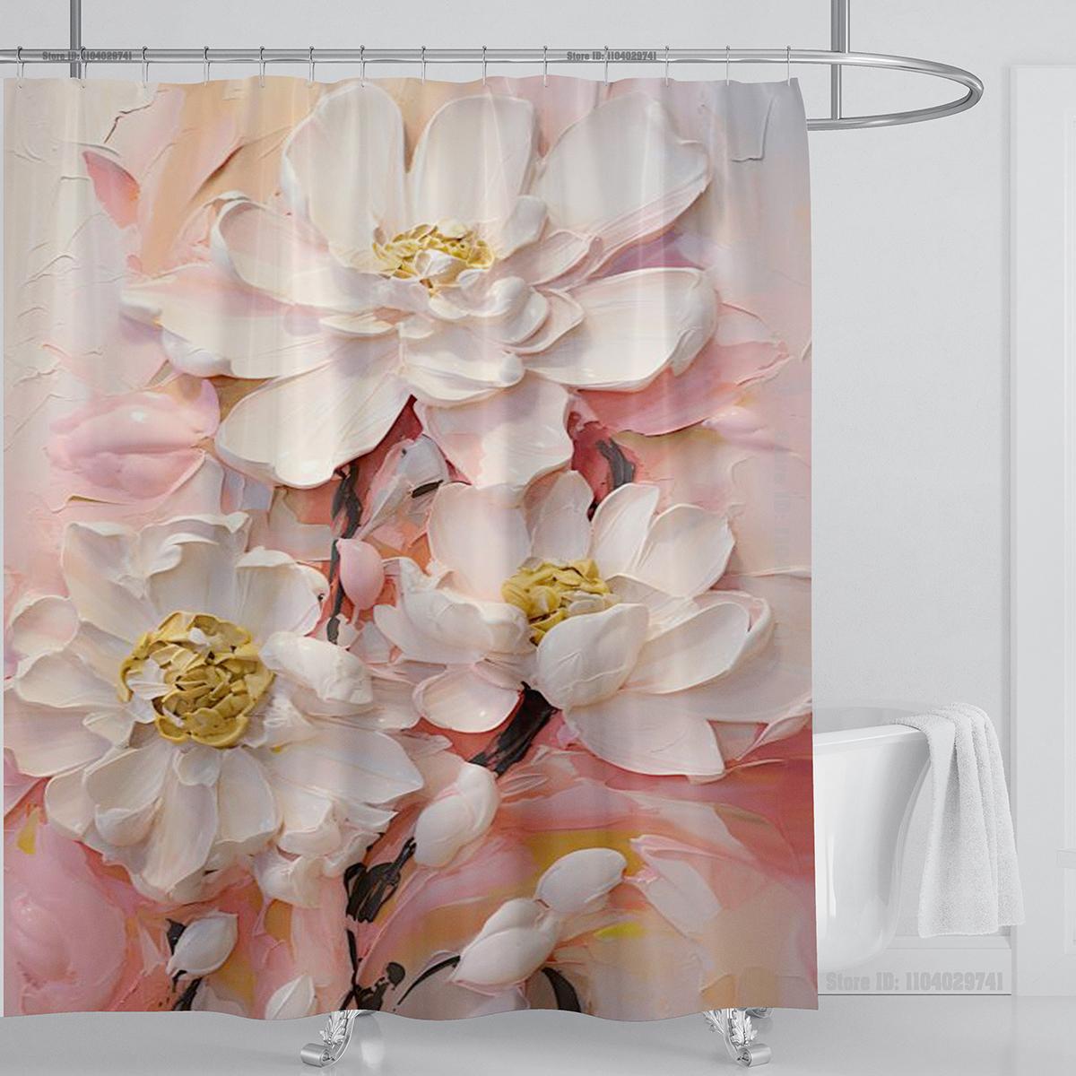 

3D друк Розкішна Діамантова Квітка в Китайському Стилі Шторка для Душу Поліестерова Тканина Шторки для Ванної Висока Якість З Гачками Килимок для Ванної W150xH180cm