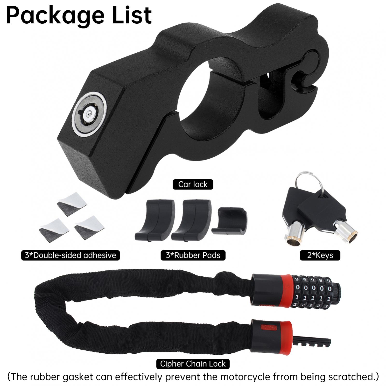 

Heavy Duty CNC Aluminium Alloy Anti Theft Throttle Brake Lock with 5 Digit Password Chain Lock for Motorcycle Scooter ATV Dirt Street Bikes чорний