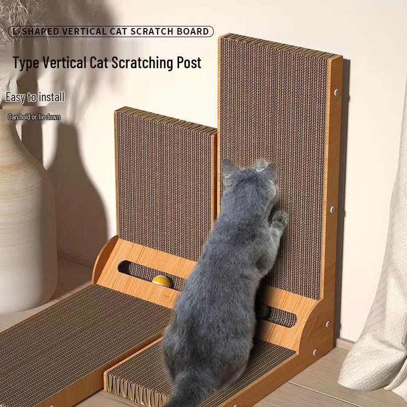 Large L-Shaped Cat Scratch Board - Durable, Non-Shedding, Scratch-Resistant Sofa Protector