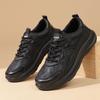 Herrenschuhe Sportschuhe Frühling und Herbst Hellschwarz Arbeits-Freizeitschuhe Reise-Laufschuhe Niedrig geschnitten Dicke Sohle