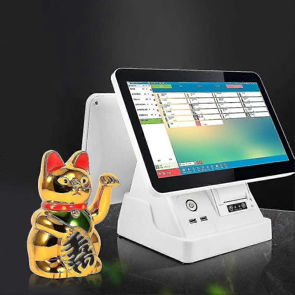 Lucky Cat, Arm Waving, Big Gold Cute Cat With Hand Waving Paw Up For Welcoming