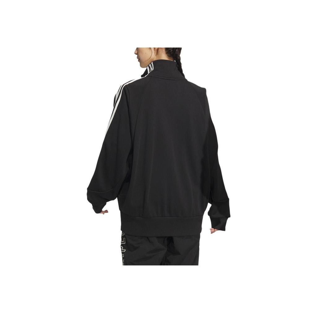 Adidas 3-Stripes Knit Retro Stand Collar Jacket Unisex Black JI6649
