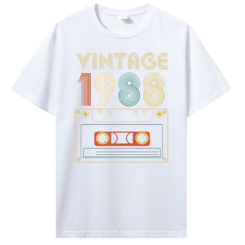 New Men T-shirt Vintage 1985 1986 1987 1988 1989 Tshirt Women T Shirt Men Cotton Tees Hip Hop Harajuku Streetwear