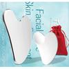 Edelstahl Gua Sha Gesichtswerkzeuge Guasha Werkzeug für Gesicht Metall Gua Sha 2 Stück (Silber)