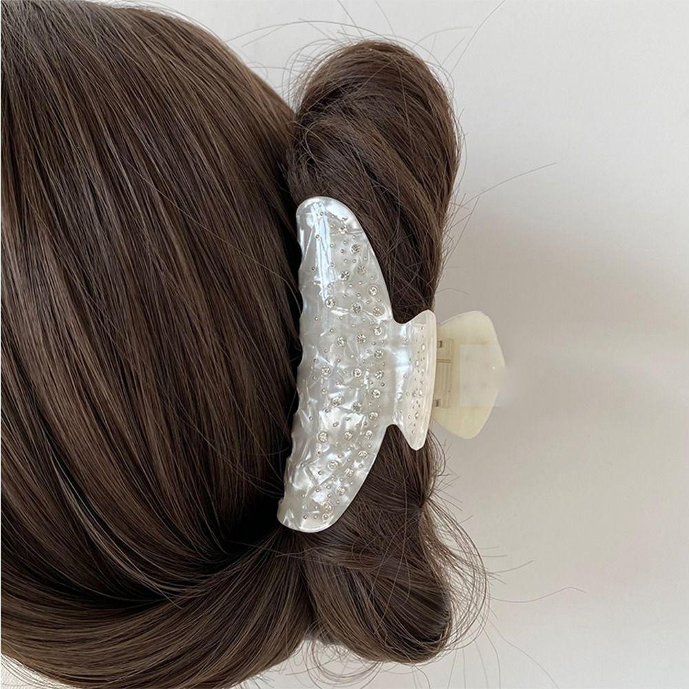 Acetic Acid Shark Clip Hair Clip Rhinestone  Hair Claw Sweet   Streetwear