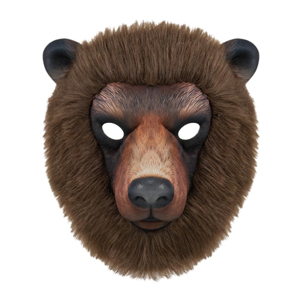 Realistic Animal Face Mask Funny Bear Mask Headdress Sheep Mask Stage Play Bear