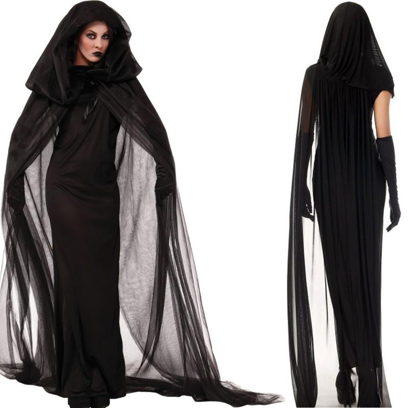 Womens Halloween Costume Witch Vampire Bride Cosplay Outfit S-XXXL