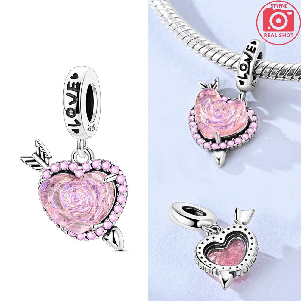 

A Rose Pendant Bead Component with An Arrow Piercing The Heart Copper Metal Colors Designed For Charm Bead Components Copper Metal Colors Authentic