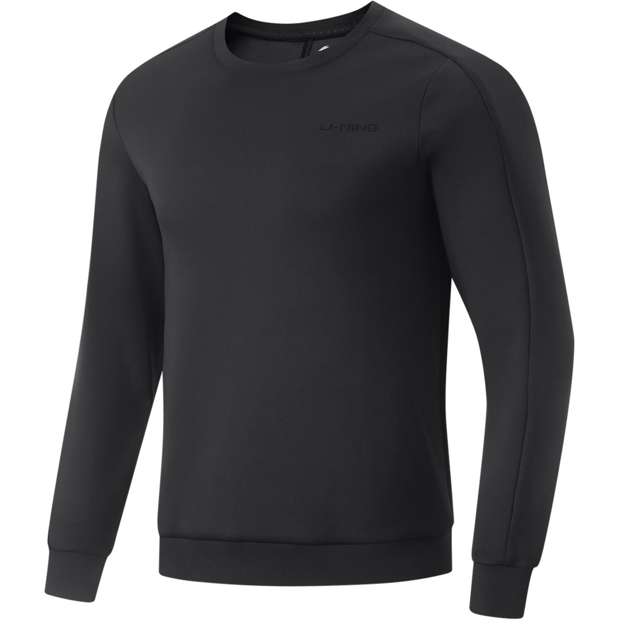 

Li-Ning Comfortable Casual Letter Round Neck Pullover Sweatshirt Men Sweatshirt Black AWDU869-1 M