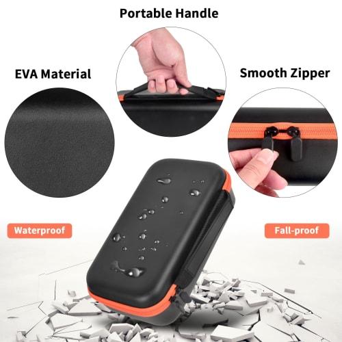 Husă microfon wireless pentru sisteme JBL Wireless 2-Mic, geantă de călătorie pentru microfoane duble portabile pentru cântat sau karaoke, include receptor, adaptor și baterii AA