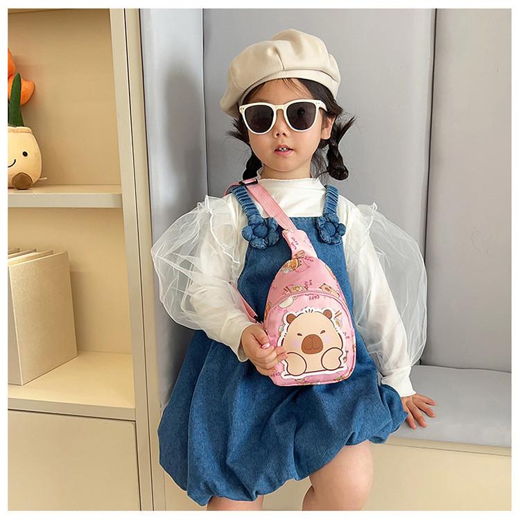 Cartoon Print Capybara Sling Shoulder Crossbody Bag Storage Chest Pack Gift