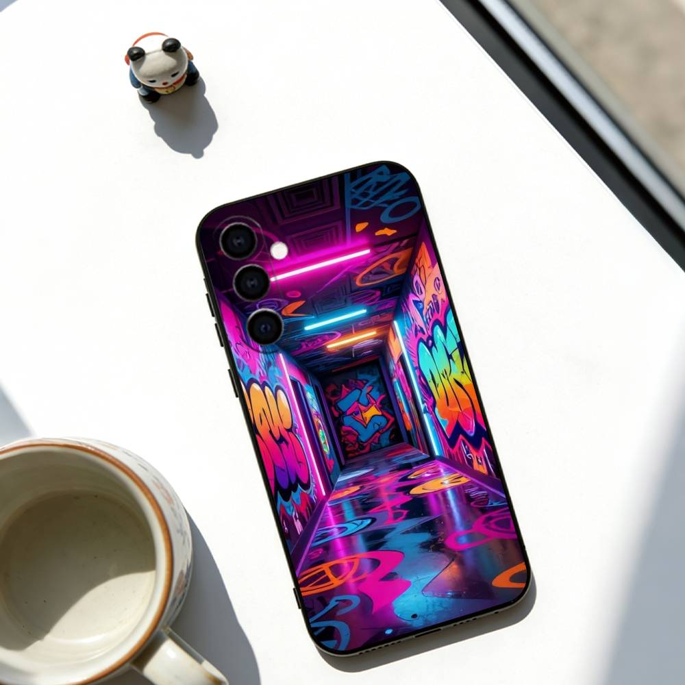Graffiti Art Phone Case For Samsung Galaxy A73,A72,A71,A70,A53,A52,A51,Soft Silicone Black Cover