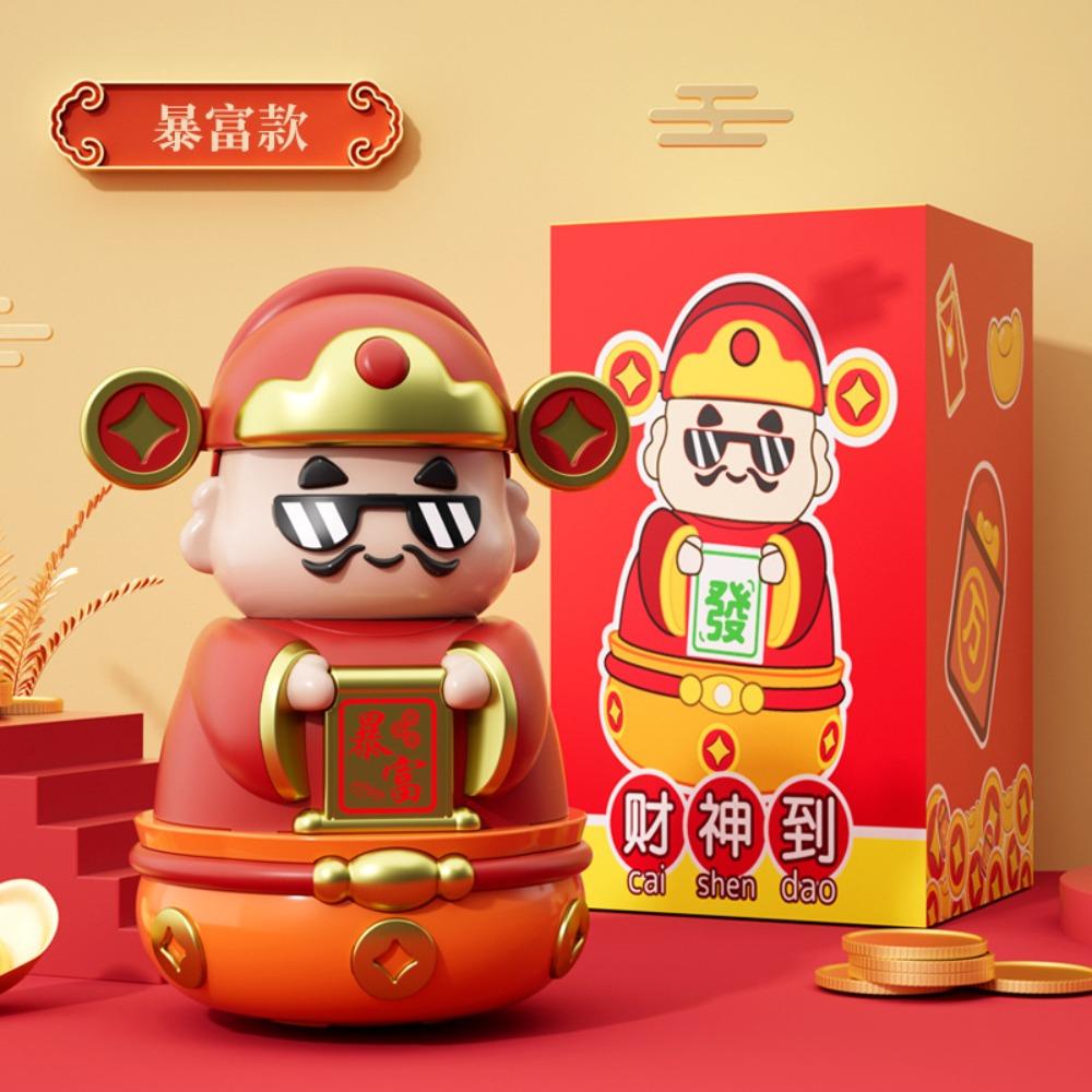 

Decorative The God of Wealth Piggy Bank Good Symbolism Chinese God Ornaments Desk style 1