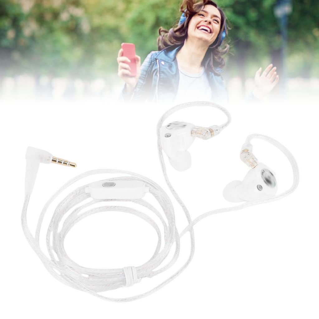 3.5mm Wired Earbuds with Detachable 2Pin Cable HiFi Noise Cancelling Earphones Super Linear Driver Built In Microphone