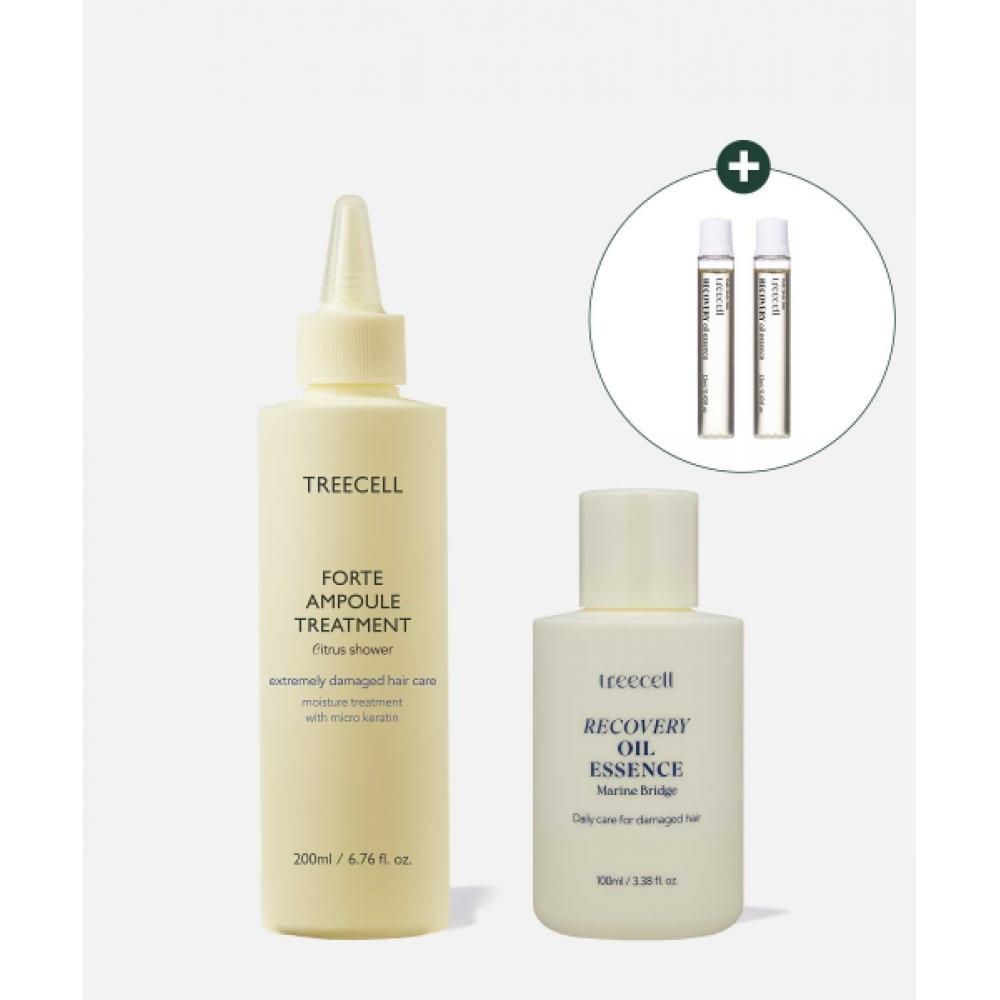 Treecell [Hair Essence 12ml 2ea Free] Hair Damage Care 2 Types  Ampoule Treatment 200ml+ Recovery Oil Essence 100ml NONE