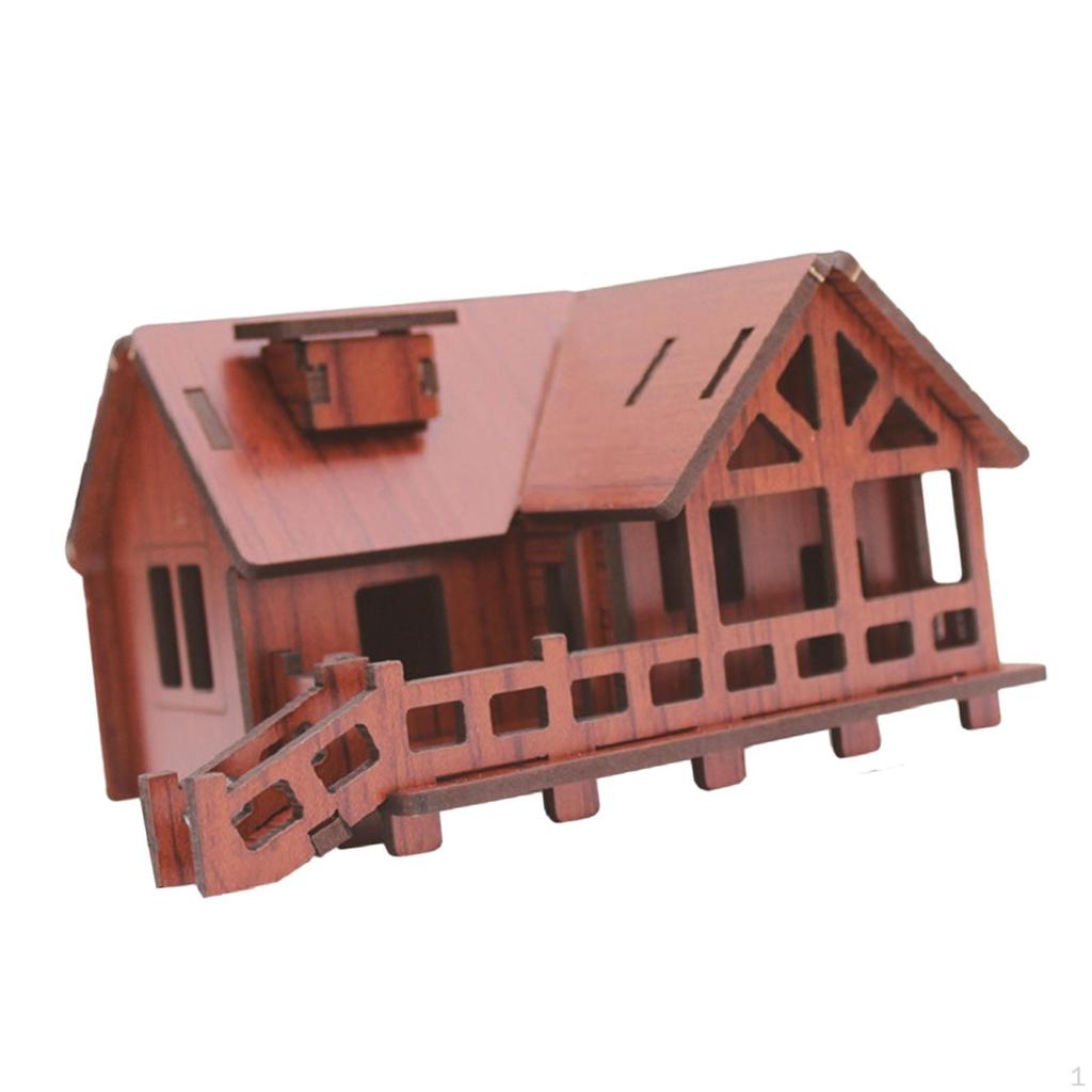 3D Puzzle Architecture Cabin Building DIY Kits Brain Teaser Kids Construction Toy Education