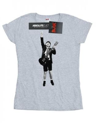 Camiseta feminina/senhora Angus Young recortada em algodão