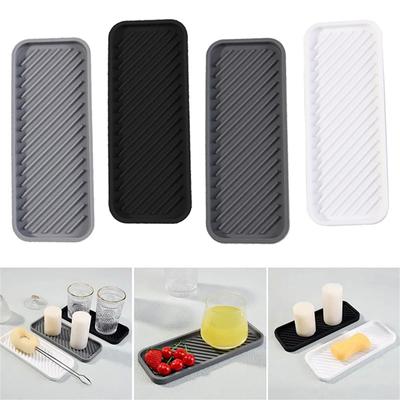 Silicone Drain Pad Silicone Brush Organizer Countertop Scrubber Sink Tray Soap Storage Holder Washstand Shelf Soap Dish