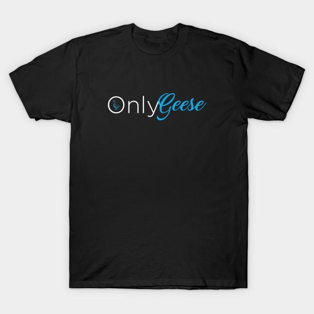 Men Black Print T-shirt Onlygeese (White Letter Logo) No-Cut Transfer Paper Print Cotton Tshirt 4XL чёрный