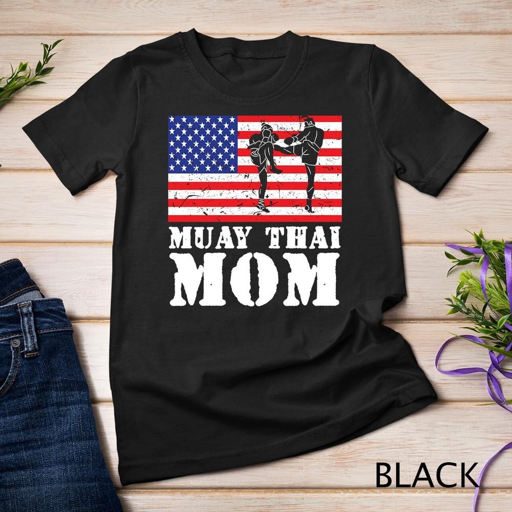 

USA American Distressed Flag Muay Thai Mom Women For Her Unisex T-shirt 4XL