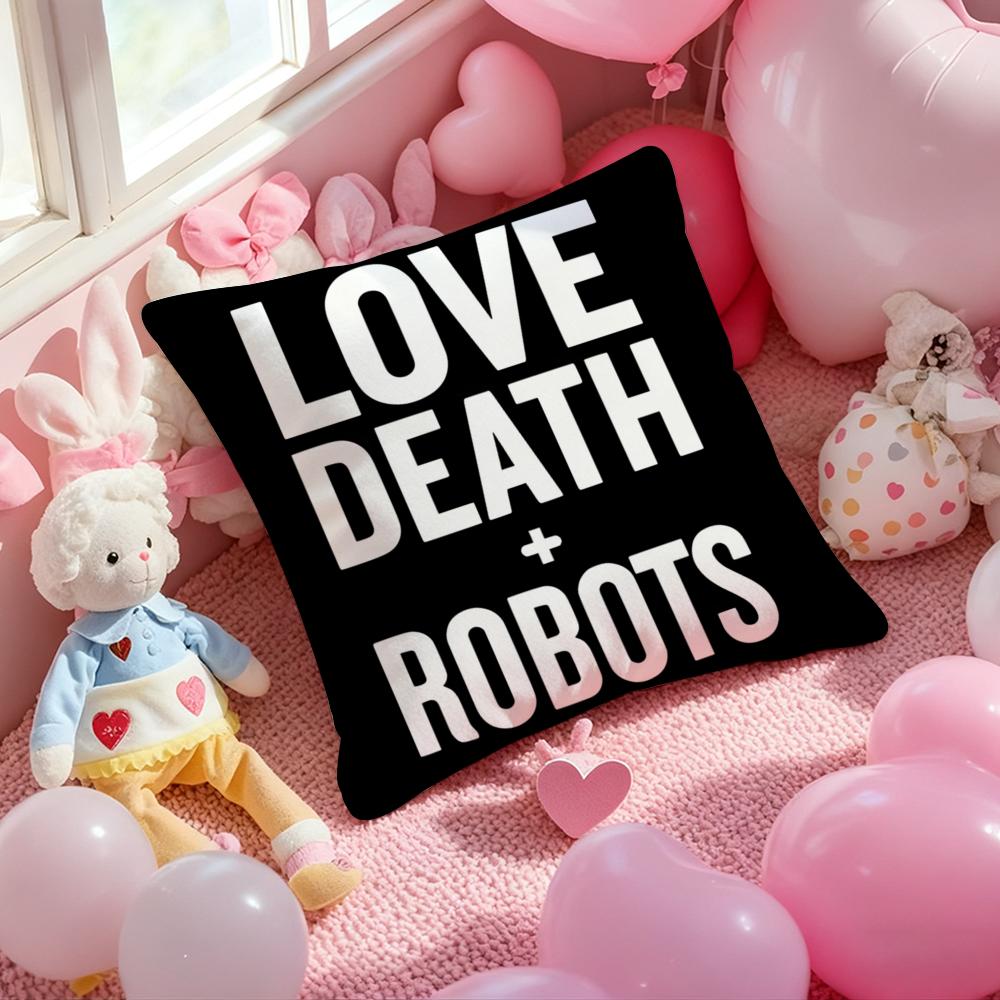 Love Death & Robots Cushion Cover Pattern Printed Pillowcase for Living Room Sofa Cushion Cover & Bedroom Decor