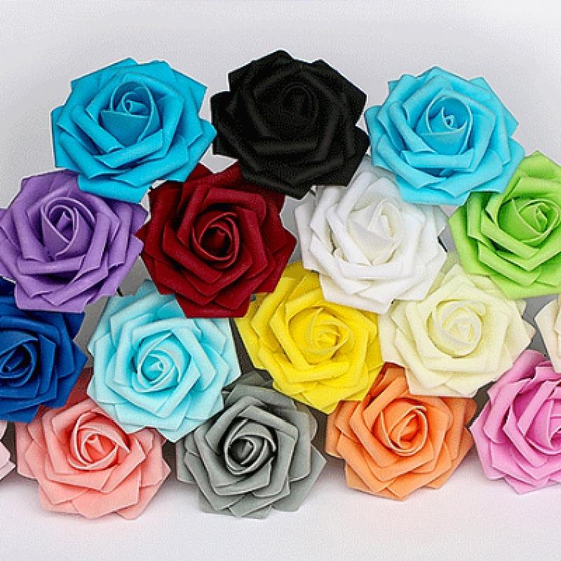 50pcs Artificial Foam Roses In Vibrant Colors Perfect For Wedding Party Decor And Bouquets