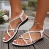 Fashion Women Beach Woven Hollow Sandals Women Flats Casual  Sandals Summer 2025 New Fashion Casual Comfortable Walking Slides