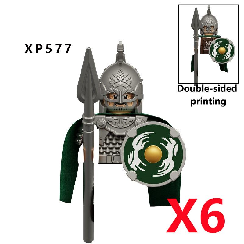 Medieval Soldier Knight Figure MOC Building Block Green Dragon Castle Infantry Orcs Pirate Roman Cavalry Weapons Toys Gifts D122