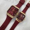 GALAXY square simple gold watch silicone tape watch supply
