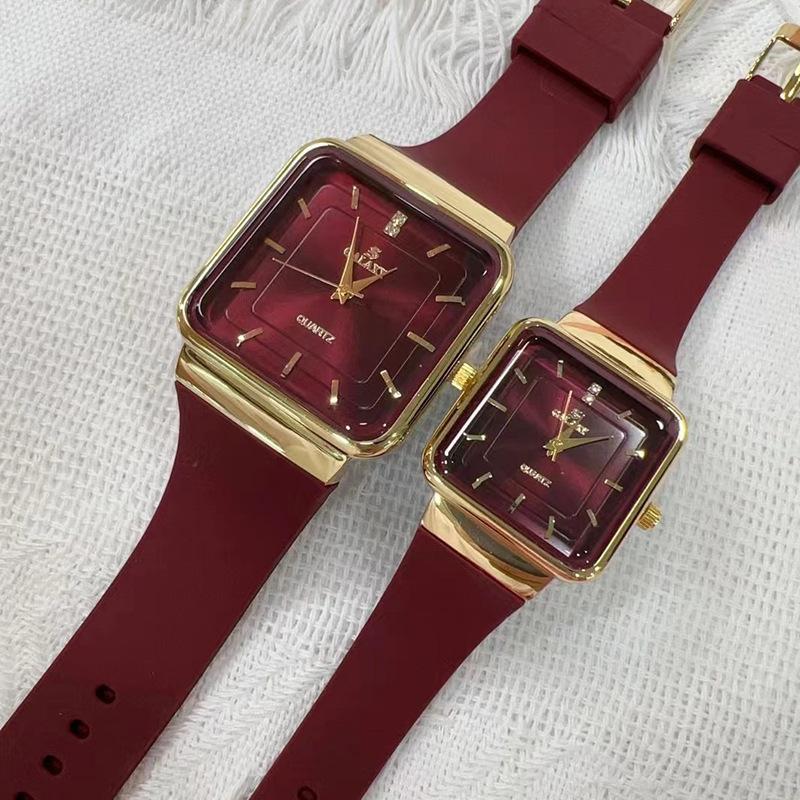 GALAXY square simple gold watch silicone tape watch supply