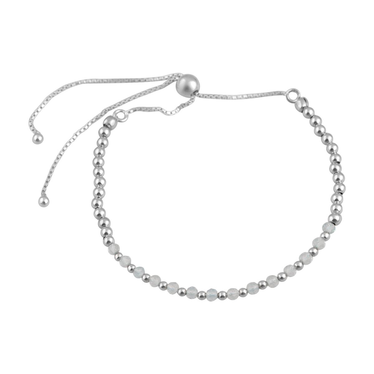 

Срібний браслет з натуральним топазом 5.435ct (2128991) adjustable небо синє світло кольору