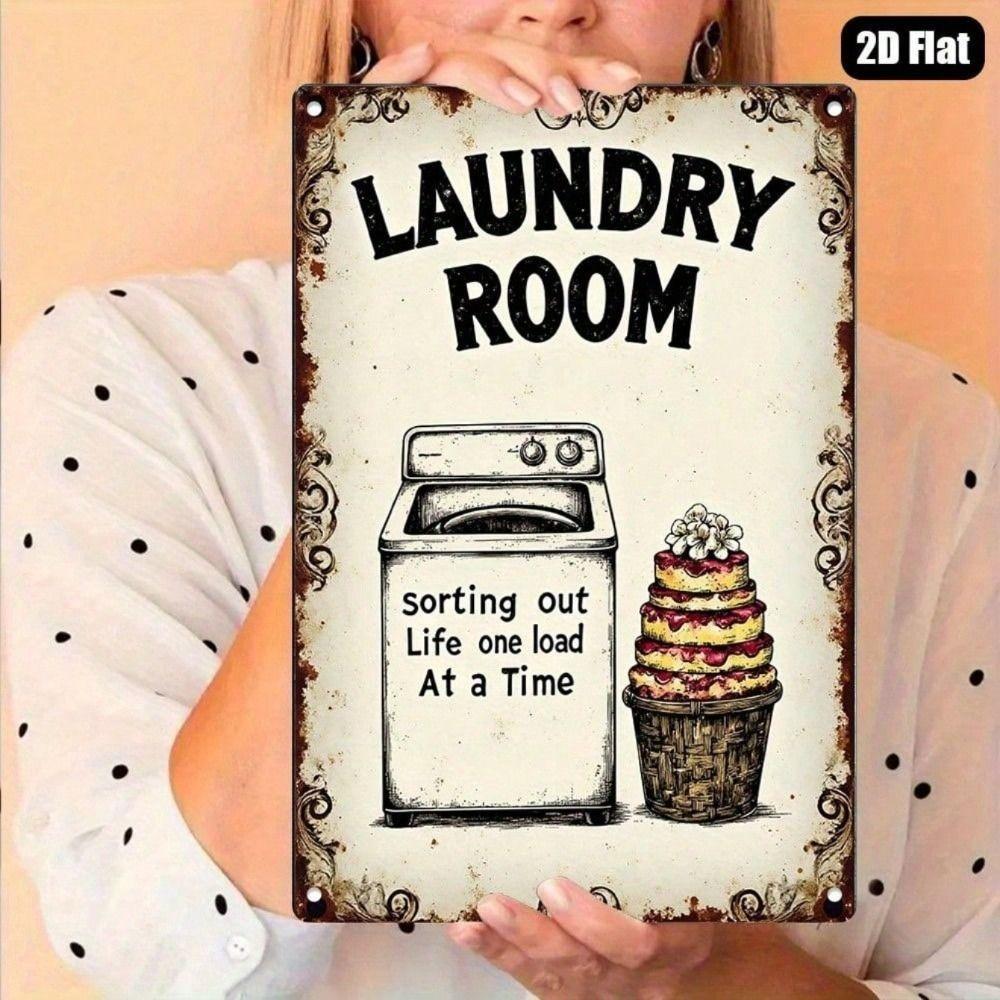 Metal Wall Art Vintage Laundry Room Decor Funny Kitchen Poster
