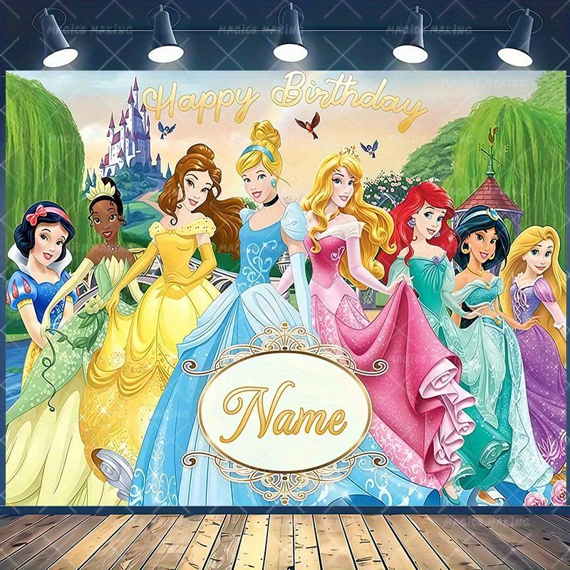

BEPAN Princess Collection Banner Background Snow White Cinderella Princess Jasmine Children s Birthday Party Decoration Baby Shower Vinyl--W120xH80cm