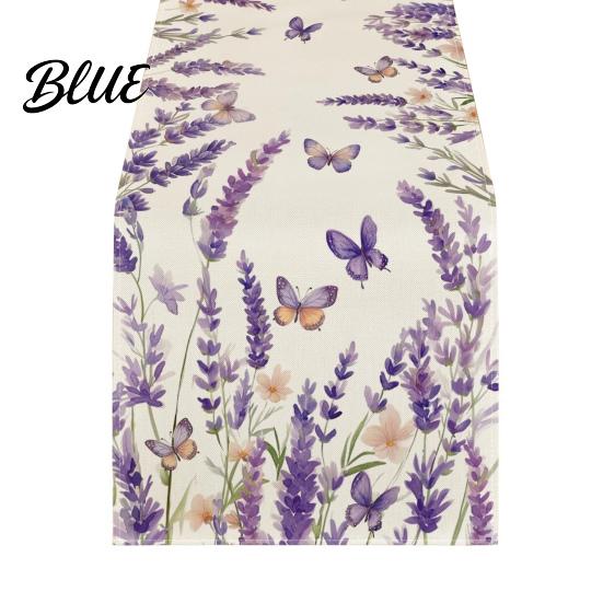 Linen Table Runner for Home Tulip Washable Blooming Flowers Spring Floral Dining Cloth Farmhouse Parties