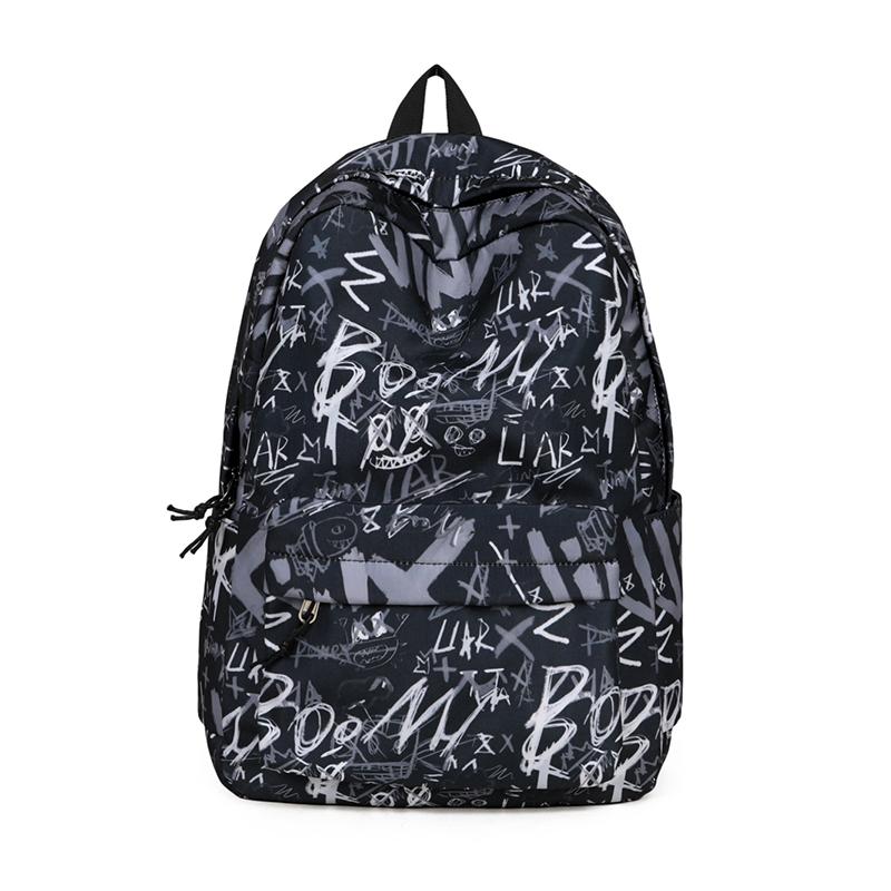 Backpack Men's Graffiti Backpack Senior High School Student Schoolbag