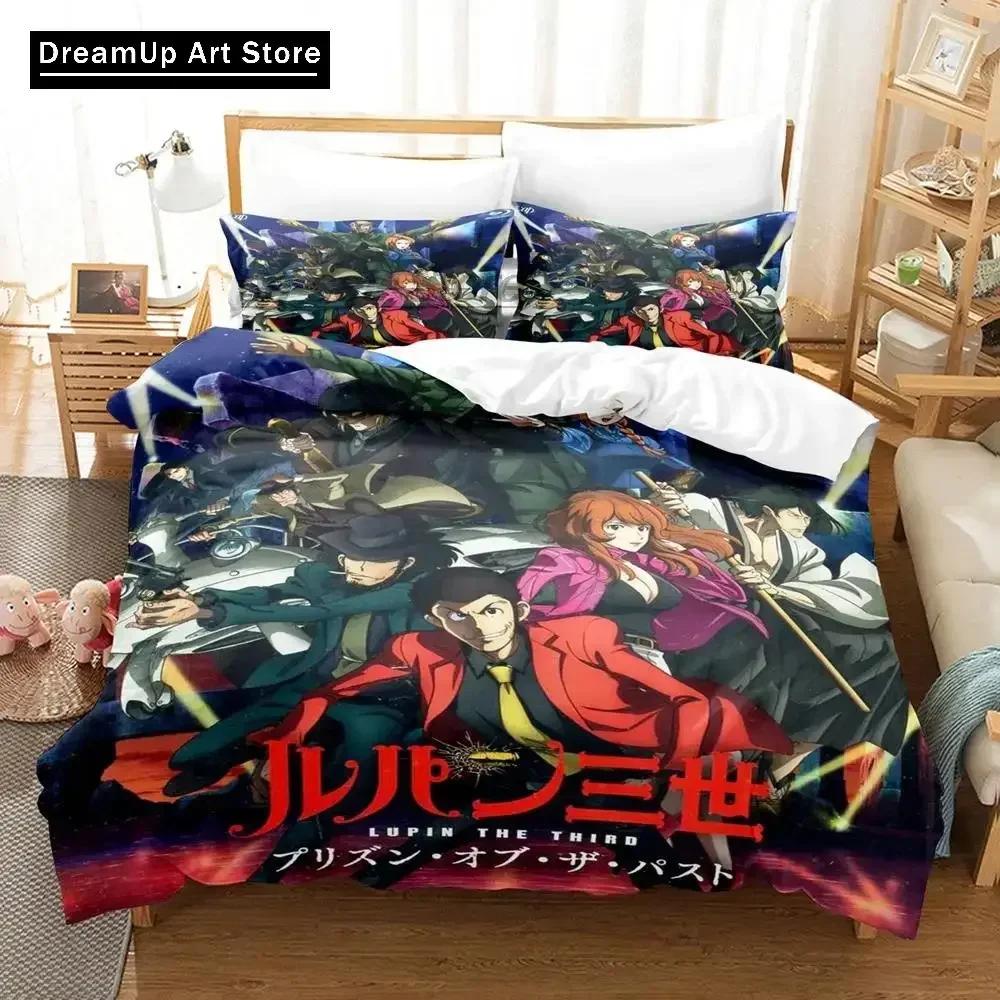 3D Print Lupin the Third Mine Fujiko Anime Bedding Set Boys Girls Twin Queen Full Size Duvet Cover Pillowcase Bed Adult Bedroom