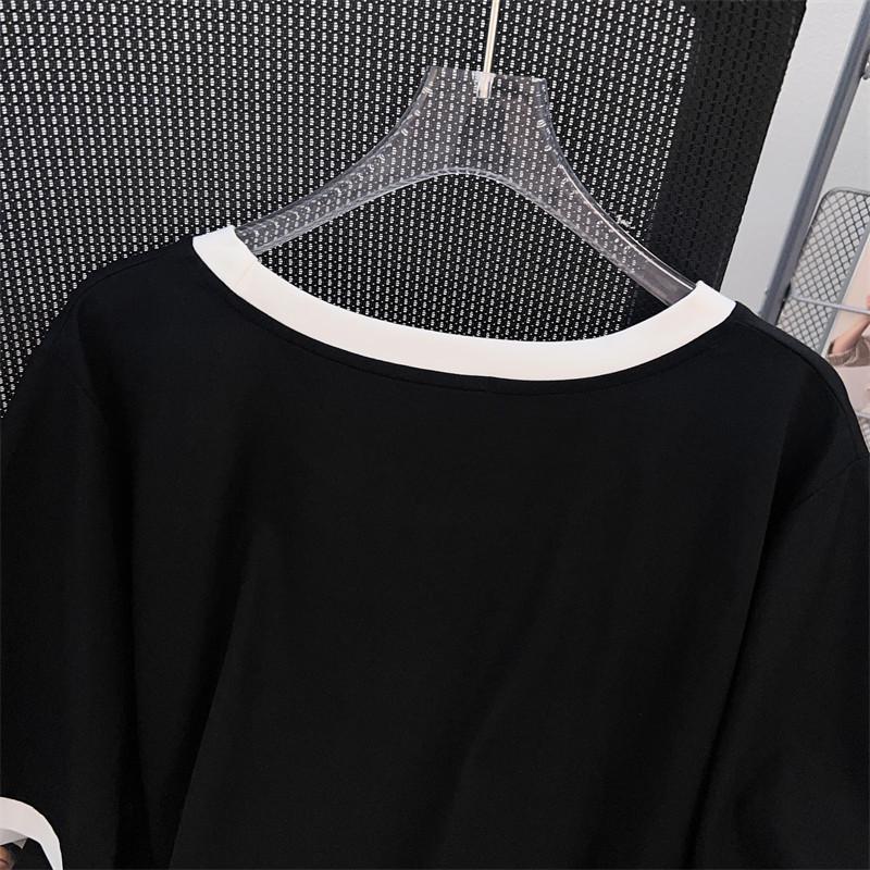 Women's Plus Size Mid-Length Slimming Loose Short-Sleeve Round Neck T-Shirt