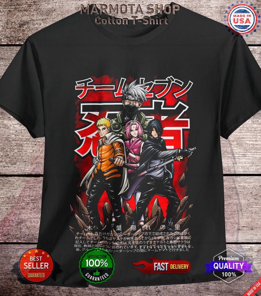

Naruto Shirt Shippuden Sasuke Sakura Kakashi Team 7 Anime Unisex Tee T-Shirt All XL