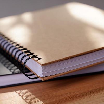 Thick Hardcover White Paper Notebook with Coil Binding, A4 Size for Students and Exam Preparation