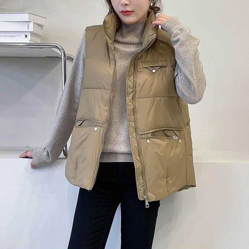 Down Vest for Women Autumn Winter Thickened Windproof  Sleeveless Tops Vest Oversize Casual Loose Vest