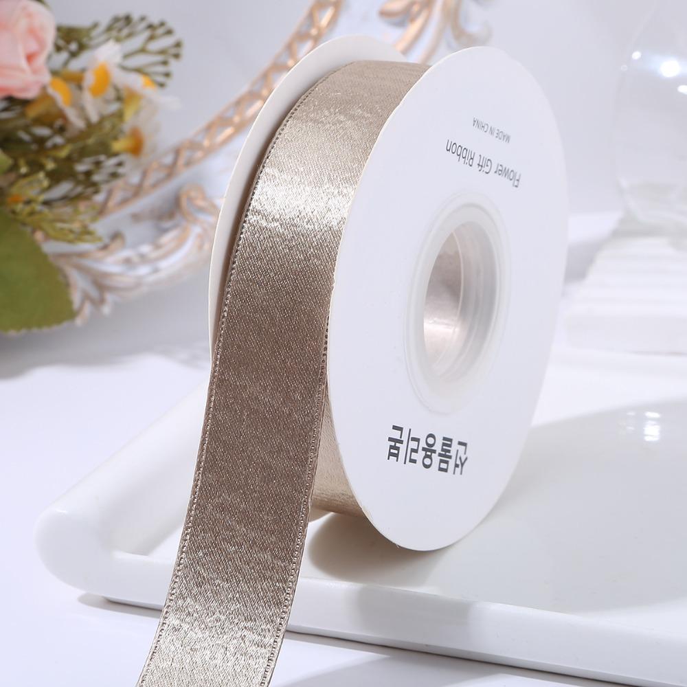 DIY Metallic-like Glossy Ribbon Double-sided Gift Wrap Tie  Christmas Decorations золотой