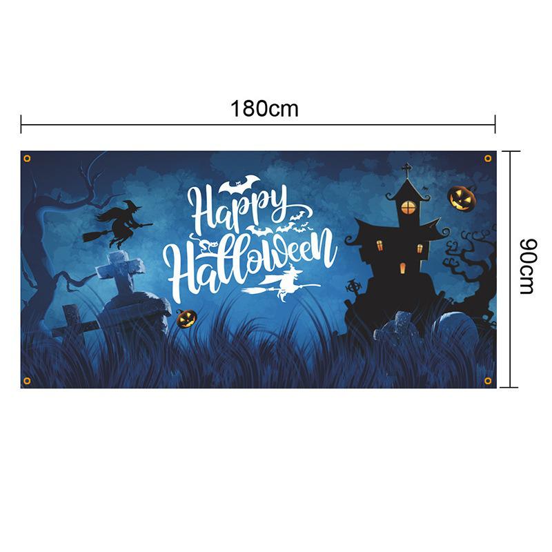 Custom Halloween Door Curtain & Garden Flag Banner Set