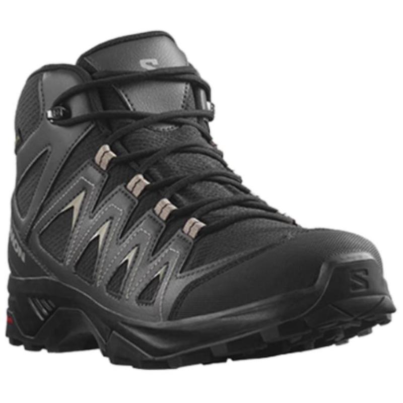 SALOMON X Braze MID GTX Cushioning, Waterproof, And Breathable Mid Top Hiking Shoes Men's Black Sneakers 471748