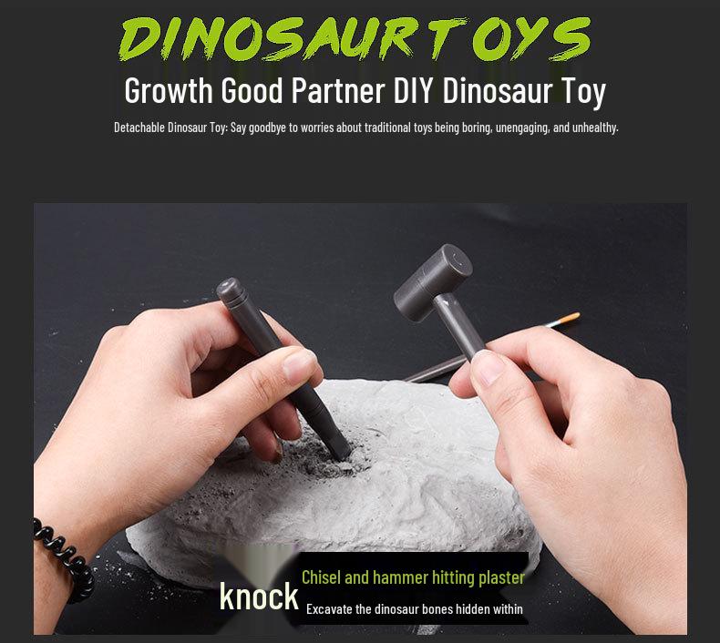 DIY Dinosaur Fossil Excavation Toy: Tyrannosaurus & Triceratops Skeleton Models for Kids