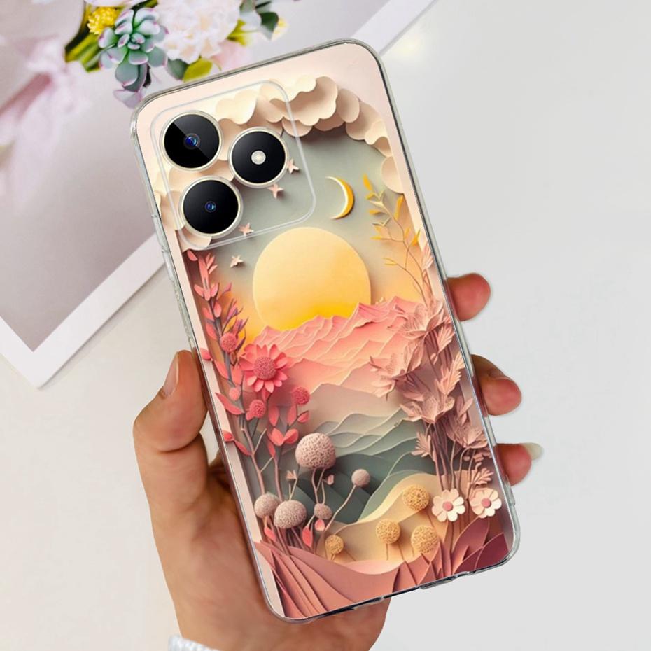 Jolie Coque Imprimée Pour Realme Note 50 RMX3834 Coque Arrière Souple en Silicone TPU Pour Étuis de Téléphone Realme Note50